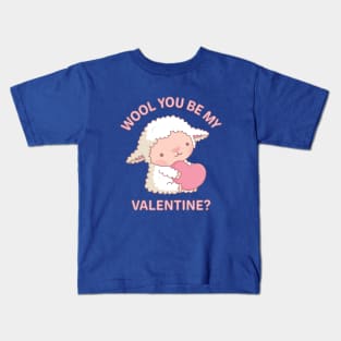 Cute Wool You Be My Valentine Pun Kids T-Shirt